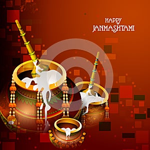 Happy Krishna Janmashtami greeting background photo