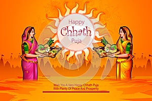 Holiday background of traditional Chhath Festival of Bihar, Bengal and Nepal