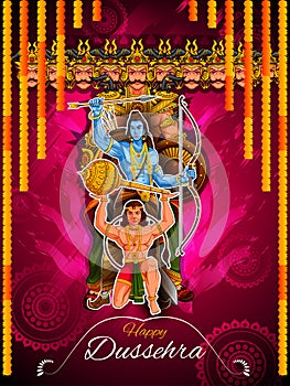 Happy Dussehra background showing festival of India