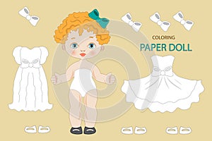 Easy to paint paper doll