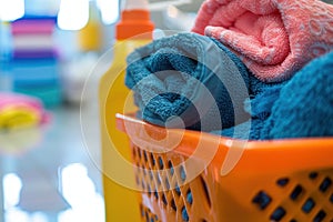 Easy-to-use Backet detergent cleaning. Generate AI photo