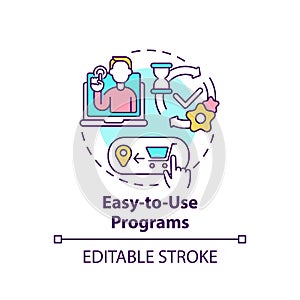 Easy-to-use programs concept icon