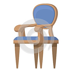 Easy wooden chair icon cartoon vector. Clean room furniture