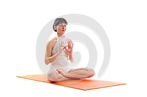 Easy yoga Pose with padma mudra gesture