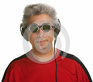 Easygoing Man with Headphones