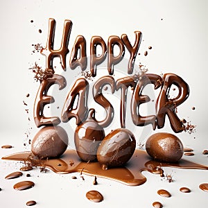 Eat chocolate at Easter. Arte com IA photo