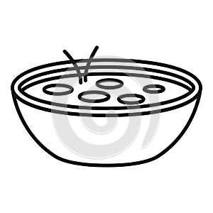 Eat cream soup icon outline vector. Repast savory photo