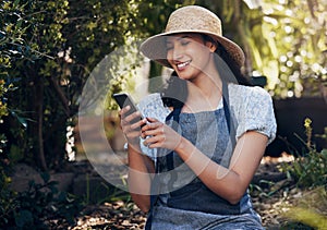 Eat food. Not too much. Mostly plants. a young florist using her smartphone to send a text.