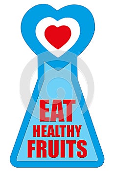 Eat Healthy Fruits Badge for Health Concept Campaign