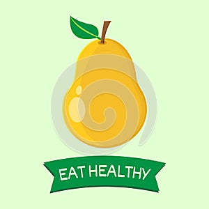 Eat healthy. Fruits. Pear. Vector illustration