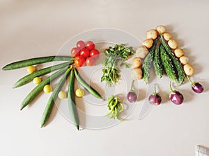 Daily eat indian healthy vegetables for good health photo