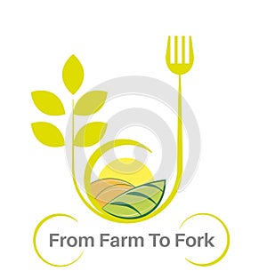 Eat Local produce fresh from farm to fork vector illustration on a white background - Sustainable local food concept
