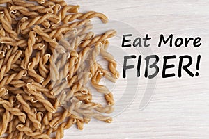 Eat More Fiber with Rice Pasta Concept