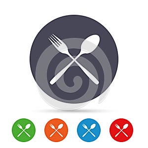 Eat sign icon. Cutlery symbol. Fork and spoon.