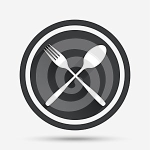 Eat sign icon. Cutlery symbol. Fork and spoon.