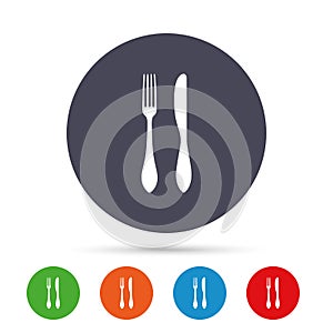 Eat sign icon. Cutlery symbol. Knife and fork.