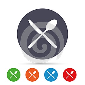 Eat sign icon. Cutlery symbol. Knife and spoon.