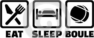 Eat sleep boule icons photo