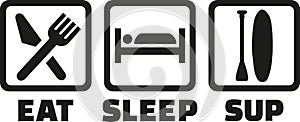 Eat sleep SUP icons