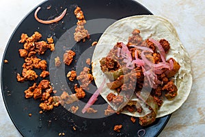 Eaten Vegetarian Vegan Cochinita Pibil, Texturized Soy Protein Tacos