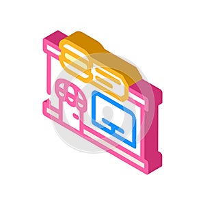 eatery building isometric icon vector illustration