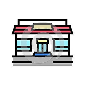 eatery cafeteria building color icon vector illustration