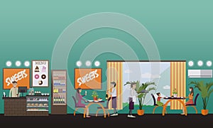 Eatery concept vector illustration in flat style.