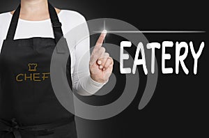 Eatery touchscreen is operated by chef