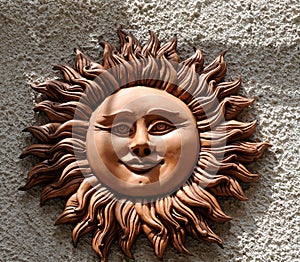 Sicilian sun face of ceramic