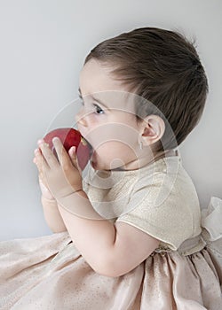 Eating apple photo