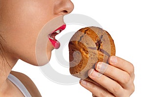 Eating Cake Isolated