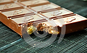 Eating chocolate, confort food concept photo