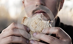 Eating with dirty hands photo