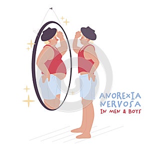 Eating disorder in men and boys. Anorexia nervosa. photo