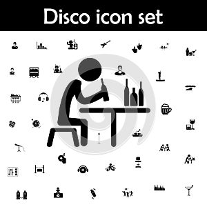 Eating, drinking, meeting icon. Disco icons universal set for web and mobile
