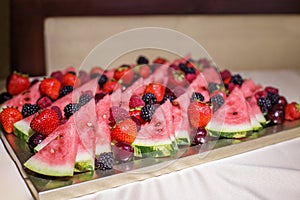 Eating at the event. Watermelon and Berries Platter for Summer Events