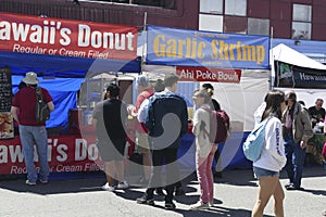 Eating fast food at  the  Street Fair