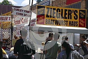 Eating fast food at  the  Street Fair