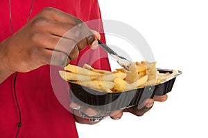 Eating French fries