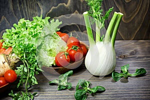 Eating healthy food - fresh organic vegetables