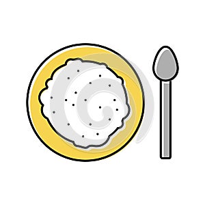 eating probiotics color icon vector illustration