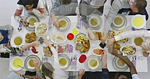 Eating traditional food during Ramadan feasting month