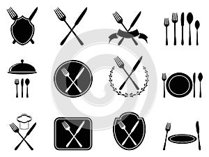 Eating utensils icons set