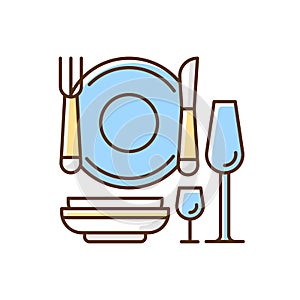 Eating utensils RGB color icon