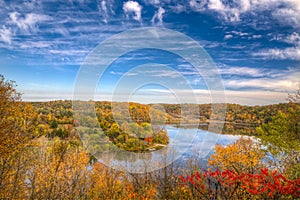 Eau Galle Lake in Autumn in Wisconsin