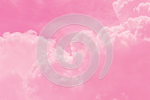 Eautiful sky and clouds in soft pastel color.Soft  pink cloud in the sky background colorful pastel tone. photo