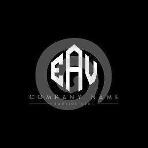 EAV letter logo design with polygon shape. EAV polygon and cube shape logo design. EAV hexagon vector logo template white and