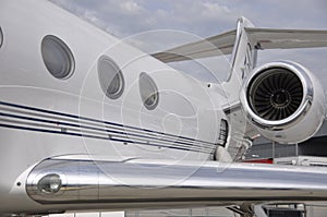 At EBACE in Geneva Europe`s largest privat aviation exhibition, the latest business-jets such are shown