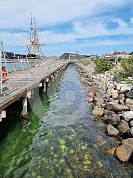 Ebeltoft denmark and fregatten jylland during summer time