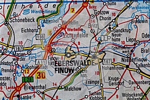 Eberswalde, Germany, on a road m